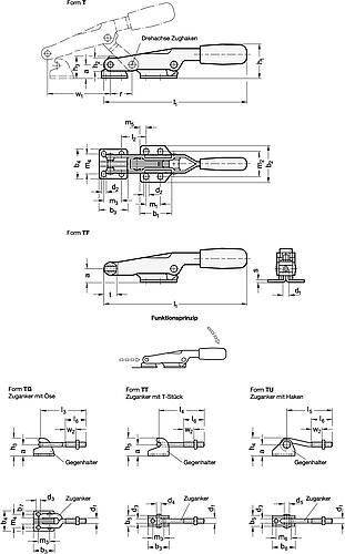 Ganter 850.1-1000-T Verschlussspanner, für Zugspannung - GN 850-1 Verschlussspanner - fuer Zugspannung-Abbildung