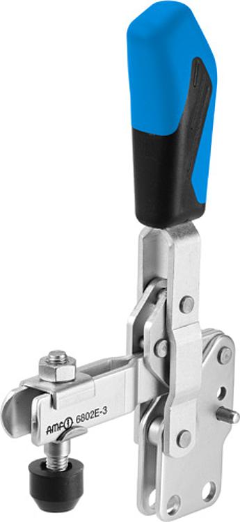 AMF 6802E-1 Senkrechtspanner mit blauem Handgriff, Größe : 1, F1: 0,6 kN, F2: 1,1 kN - LE 6802E Senkrechtspanner mit blauem Handgriff-Abbildung