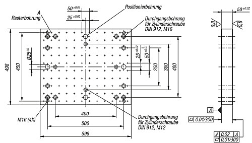 Kipp K0800.005060 RASTERPLATTE 498X598X50 - KIPP K0800-005060 Rasterplatten
