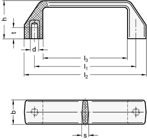 Ganter 528.1-PA-179-M10-SW Bügelgriffe, Kunststoff - GN 528-1 Buegelgriffe - Kunststoff-Skizze