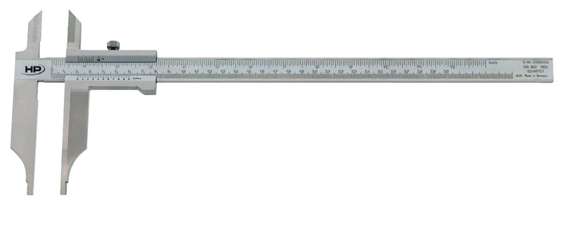 Helios Preisser, 0343 501  Anreiß-Messschieber  250 mm Messbereich, 90 mm Schnabellänge, Ablesung 0,5 mm, Lochansatz 10 mm - Helios Preisser 0343 Anreiß-Messschieber
