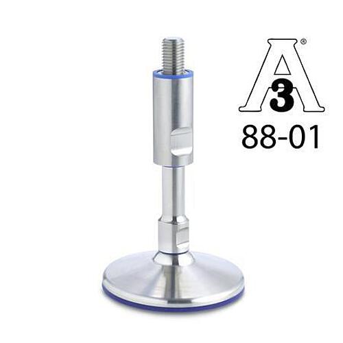 Ganter 20-100-M16-175-A Edelstahl Stellfüße ohne Befestigungsbohrungen, Hygienic Design - GN 20 Edelstahl Stellfuesse ohne Befestigungsbohrungen - Hygienic Design-Abbildung