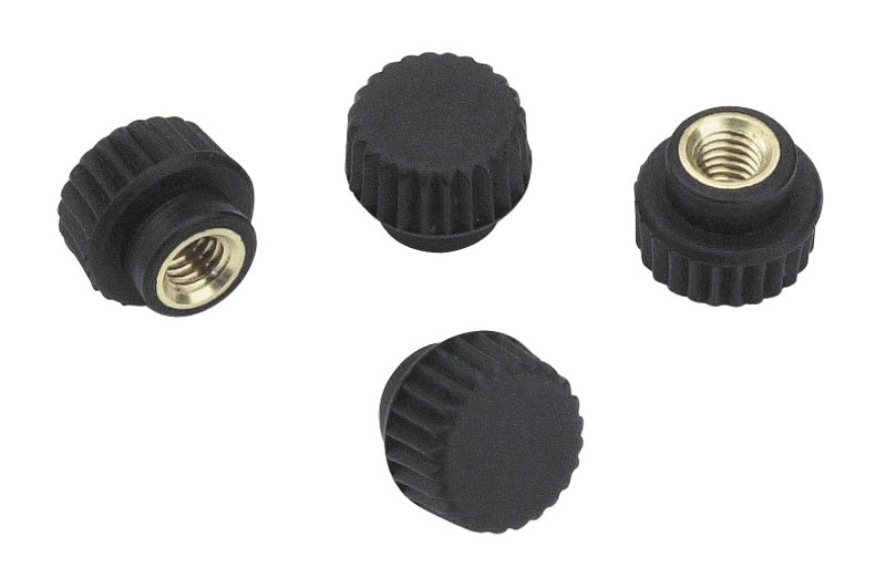 Leschhorn H758 Rändelmuttern  D 15; d 10; Gewinde d1 M4; Kunststoff PA, schwarz, - Boteco H758 Raendelmuttern