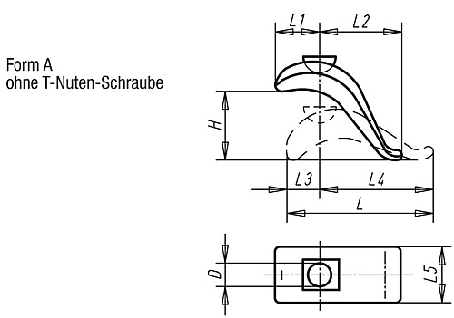 Norelem 04140-010 SPANNPRATZE FORM A - Norelem 04140-A Spannpratzen stufenlos verstellbar Form A