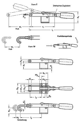 Ganter 850-420-TF-ST Verschlussspanner - GN-850-Verschlussspanner-Stahl-fuer-Zugspannung-Stahl-mit-Zughaken