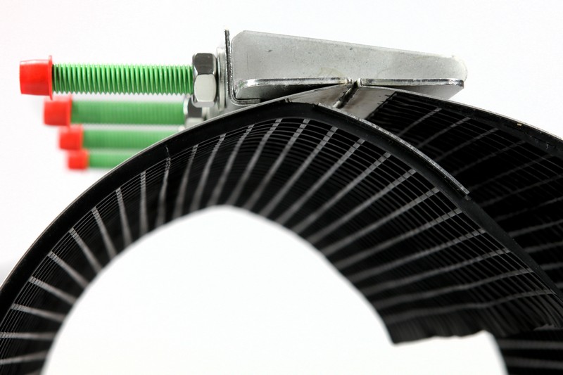 Leschhorn LS3-570-600-500  Edelstahl-Reparaturschellen dreiteilig, Spannbereich 570-600mm, BL 500, Material 1.4301 (A2) - LS 3 Leschhorn dreiteilige Reparaturschelle