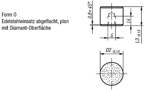 Norelem 07113-10105 EINSATZ RUND FORM O D2=10, L3=10 - Norelem 07113-O Einsaetze rund Form O
