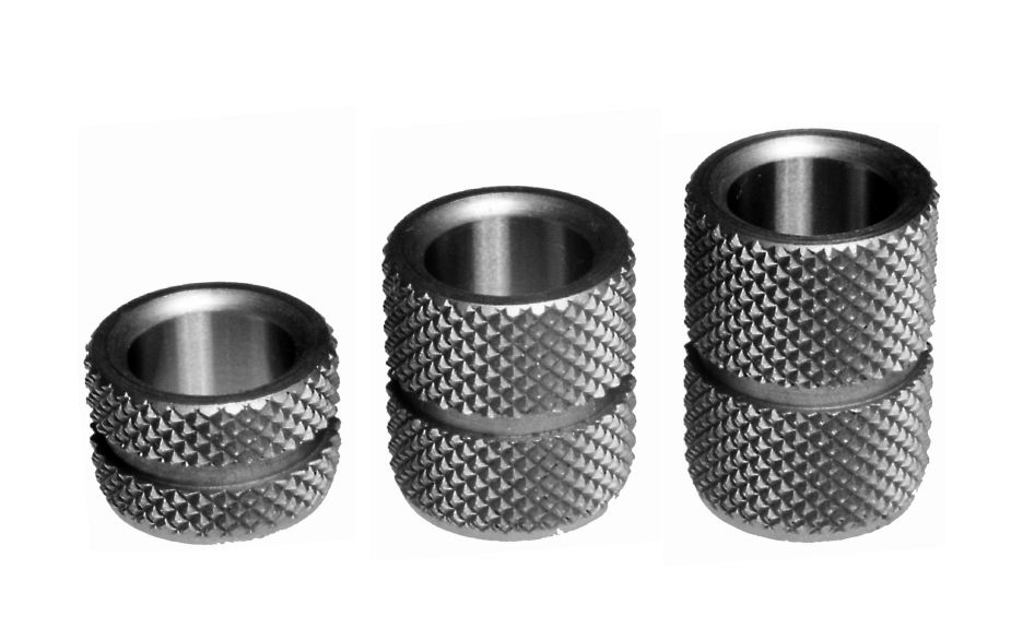 Leschhorn Kordelbuchsen ähnl. DIN 179, Form B: beidseitig gerundet, d1 03,40; d2 07; l1 16;  lang - aehnlich DIN 179 - Form A - Kordelbuchsen