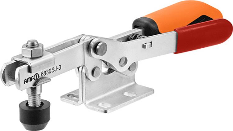 AMF 6830SJ-3 Waagrechtspanner mit orangefarbenem Handgriff und Sicherheitsverriegelung, Größe : 3, F1: 1,8 kN, F2: 2,5 kN - LE 6830SJ Waagrechtspanner mit orangefarbenem Handgriff und Sicherheitsverriegelung-Abbildung