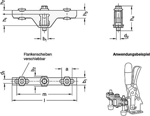 Ganter 801.1-100-18-ST Spannarmverbreiterungen, starr, für Schnellspanner mit offenem Spannarm - GN 801-1 Spannarmverbreiterungen - starr - fuer Schnellspanner mit offenem Spannarm-Skizze