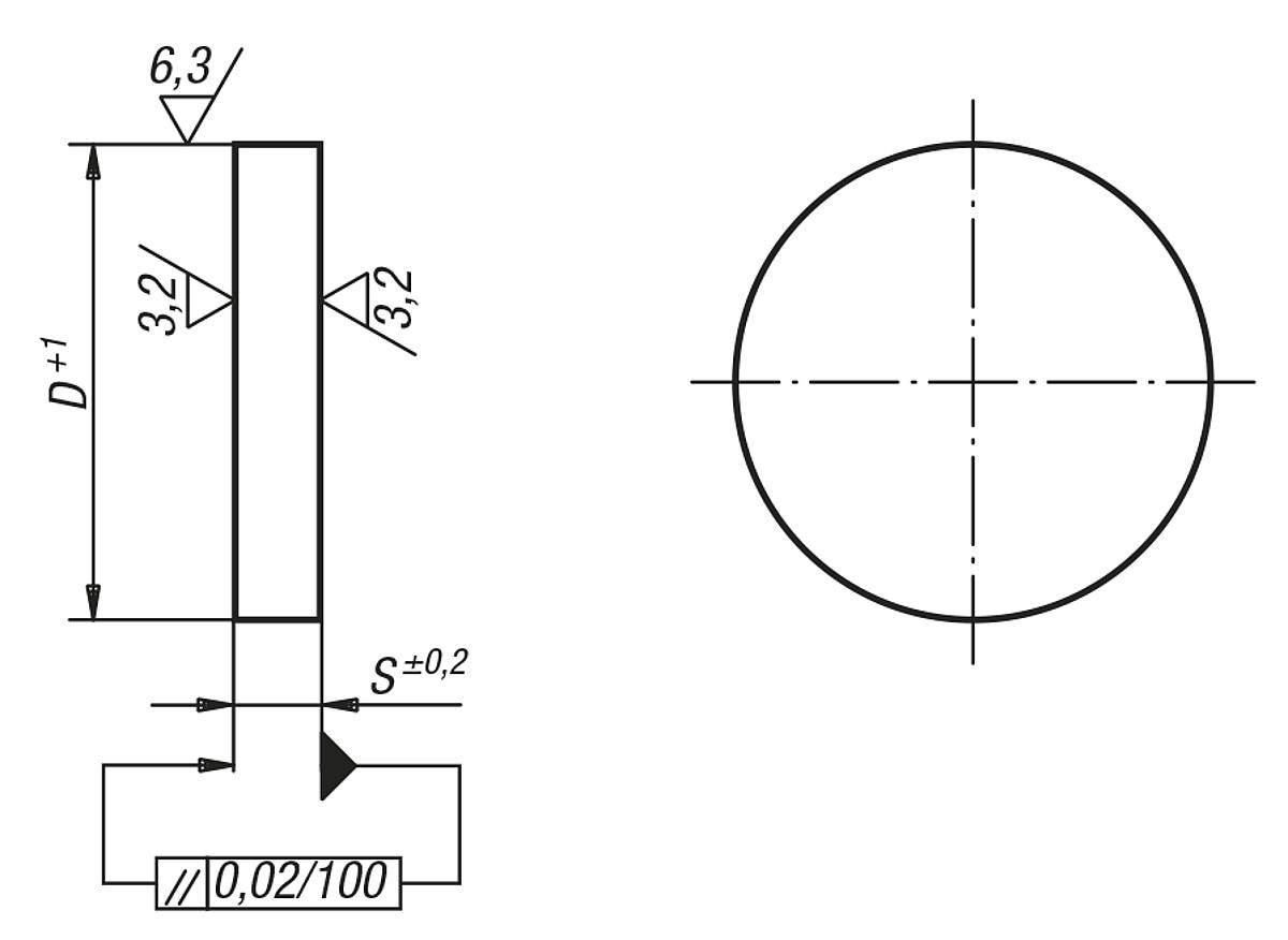 Norelem 01280-03X25 RUNDE SCHEIBE STAHL, D=220, S=25 - NLM 01280 Runde Scheiben Stahl - Massblatt