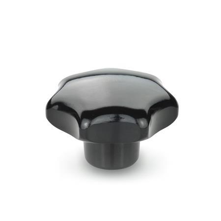 DIN 6336-KT-25-M5-K Sterngriffe, Kunststoff, Buchse Stahl, verzinkt, DIN 6336 - DIN-6336-Sterngriffe-Kunststoff-Buchse-Stahl-Kunststoff-mit-Gewindebuchse