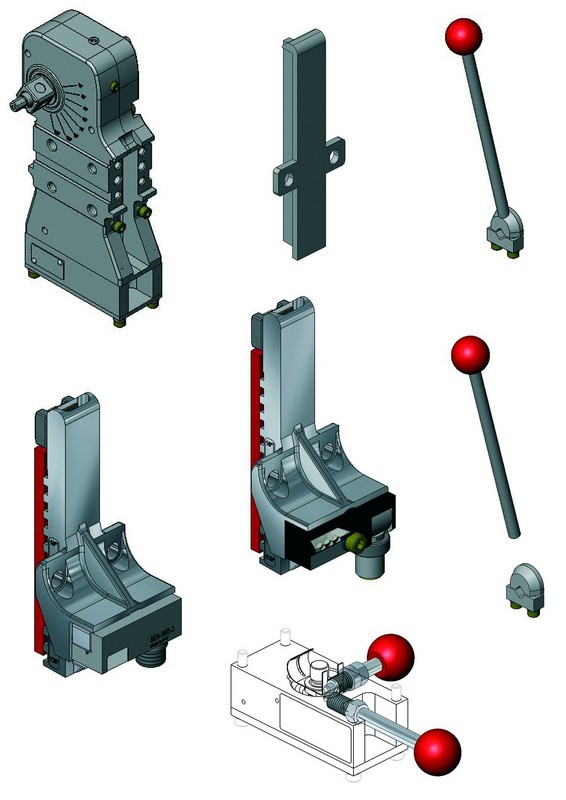 DESTACO 52H-3E03H063L8 Handspanner, U-Spannarm mittig, Handhebel schraubbar, Zylinder Ø 63 mm, Sensor mit Steckerblock, Haltemoment 1800 Nm, Öffnungswinkel 5-135° - LE70000 52H Bausatz