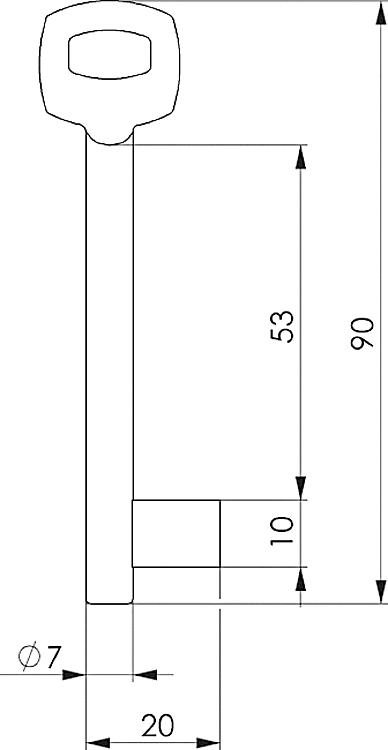 AMF 58-001 Buntbartschlüssel, Schweifungs-Nr.: 1 - LE 58 Buntbartschluessel -Skizze