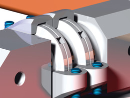 DESTACO STNOC3F-NA Anschlusskonsole 90°, 3 x Anschluss mit Passfederkreuz, Durchmesser 59,6 mm, Material: Aluminium - LE70000 Anschlusskonsole mit Sollbruchstelle