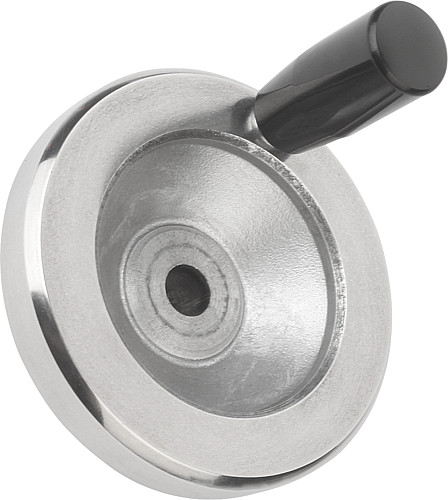 Norelem 06275-4080X10 SCHEIBENHANDRAD ALU, DREHB.GR.O.NUT, D1=80, D2=10 - Norelem 06275-MDG Scheibenhandraeder aus Aluminium - mit drehbarem Zylindergriff