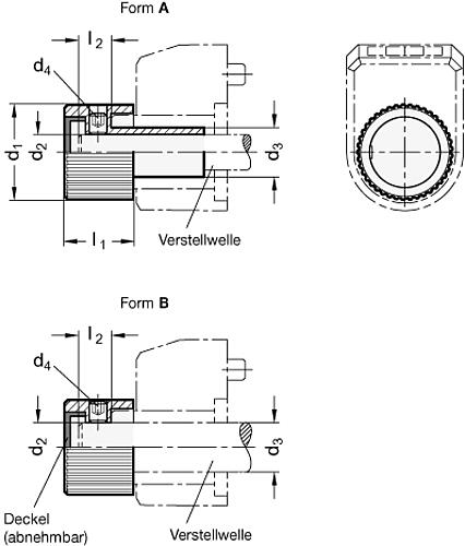 Ganter 957-42-B14-A Drehknöpfe für Stellungsanzeiger - GN 957 Drehknoepfe fuer Stellungsanzeiger-Skizze