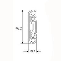 Accuride DZ9301-0026U-E Teleskopschienen 100% Vollauszug, 19,1x76,2, SL 660,4, TR 660,4, 264kg, hell verzinkt - 9301 Accuride Teleskopschiene Profil