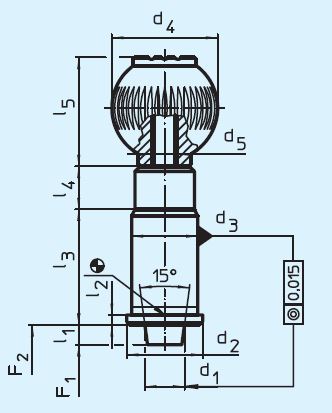 Halder 22130.0170 Präzisionsrastbolzen mit konischer Aufnahme Ø 20 mit Arretierung - EH 22130 Praezisionsrastbolzen mit konischer Aufnahme