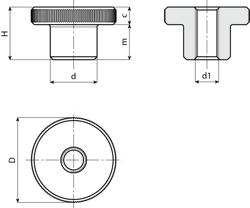 Leschhorn W466 Metallhandräder mit Gewindeloch d 6; D 11; H 8; d1 M03; H- Vernickelt - Boteco W466 Metallhandraeder mit Gewindeloch