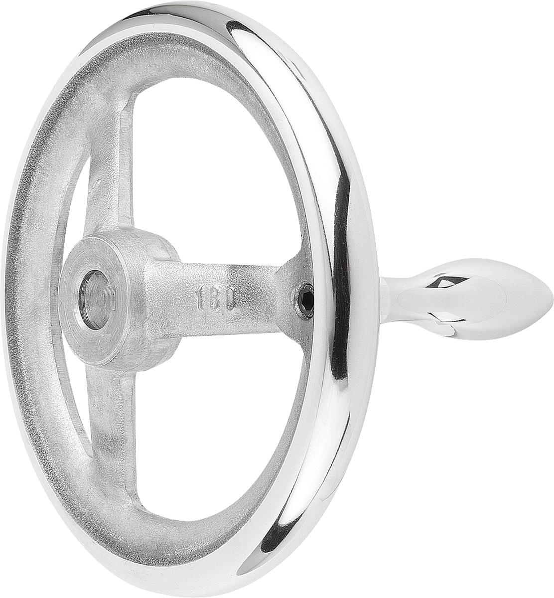 Norelem 06273-3180X18 HANDRAD DIN 950, ALU, FESTST.GR.M.NUT, D1=180, D2=18 - 06273-3180X18 HANDRAD DIN 950 - ALU - GRIFF FESTSTEHEND - MIT NUT - D1 180 - D2 18