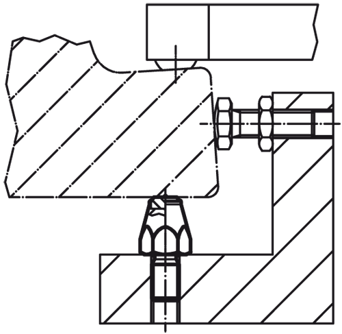 Halder 22680.0121 Auflagebolzen 25 x M 12 mit Hartmetallplatte, geriffelt und Gewindezapfen - Auflagebolzen Auflagebolzen - 10 x M 6 - mit Hartmetallplatte mit Spitze und Gewindezapfen
