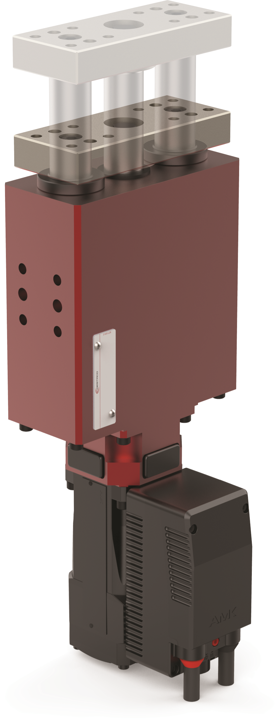 DESTACO 95W-103011060 Elektrische Schlitten-/Hubeinheit 95W, 0–60 mm Hub, Montageplatte Standard, Motoranschluss links, Servo-Antrieb 400V dezentral - DESTACO 95W Serie–Elektrische-Schlitten-Hubeinheit-400V-Motor-2-Hub2