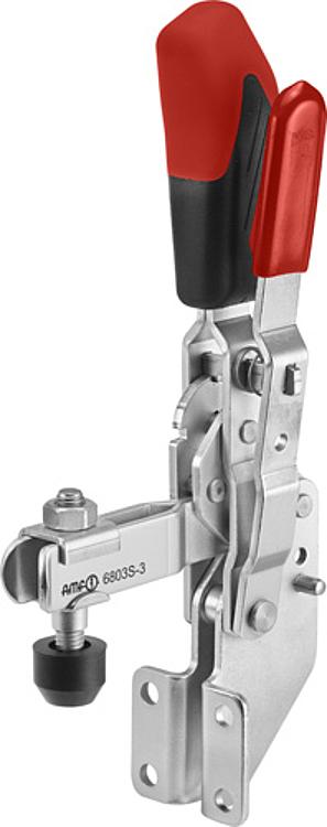 AMF 6803S-2 Senkrechtspanner mit rotem Handgriff und Sicherheitsverriegelung, Größe : 2, F1: 1,0 kN, F2: 1,2 kN - LE 6803S Senkrechtspanner mit Sicherheitsverriegelung -Abbildung