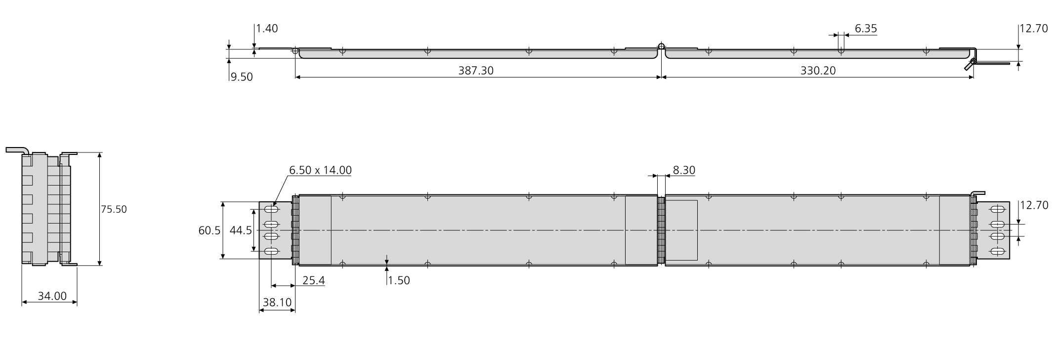 Accuride DZCC11-AD Kabelträger, Kabelführungsbreiten 72mm - CC11-TZ