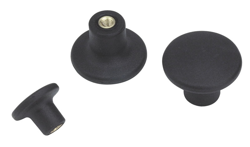 Leschhorn I117 Pilzgriffe  D 32; d 15; Gewinde d1 M8; Kunststoff PA, schwarz, - Boteco I117 Pilzgriffe