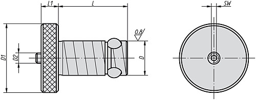 Norelem 03153-13013 POSITIONIERZYLINDER, D=13, L=27,6 - Norelem 03153 Positionierzylinder