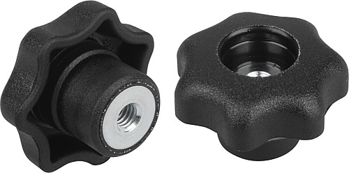 Kipp K0155.504 STERNGRIFF D1=25  M4, FORM D - KIPP K0155-D Sterngriffe aehnlich DIN 6336 - Innenge