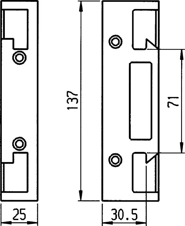 AMF 15-ASW Auswärtsschließblech, passend für: 10363, 10389 - LE 43054 Auswaertsschliessblech -Skizze