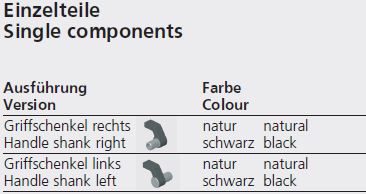 Leschhorn W1-30.F200.N01   spritzwasserdichte Rundrohrgriffe für frontseitiges Anschrauben A 200,  natur eloxiert - komplett montiert - W1 Rundrohrgriff - Griffschenkel links- rechts