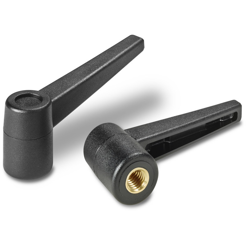 Leschhorn A528 Starre Klemmhebel  R 43; Innengewinde M6; schwarz - LE A528 Starre Klemmhebel - Innengewinde - Kunststoff