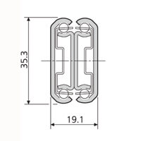 Accuride DZ0301-0014 Teleskopschienen 100% Überauszug, 19,1x35,3, SL 356, TR 378, 67kg, hell verzinkt - 0301 Accuride Teleskopschiene Profil