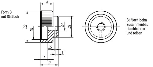 Norelem 06010-205 RÄNDELMUTTER DIN 6303 M5 BR, FORM B STAHL - Norelem 06010-B Raendelmuttern aus Stahl DIN 6303 Form B