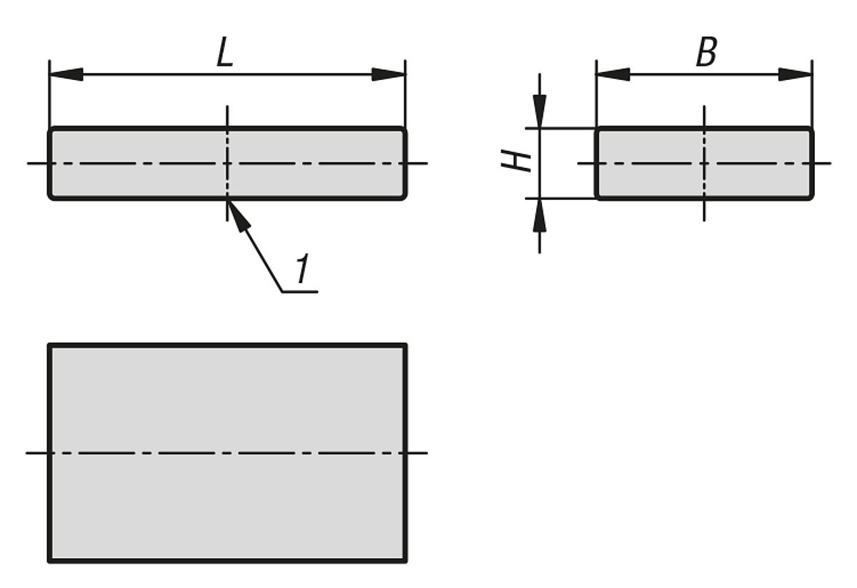 Norelem 09002-1209 ROHMAGNET BLOCKMAGNET 12 ±0,1X9,5 ±0,1X2,5 ±0,1, NDFEB, VERNICKELT - NLM 09002 Rohmagnete -Blockmagnete- aus NdFeB - Massblatt