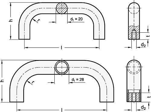 Ganter 426-AL-20-200-SMA Bügelgriffe, Aluminium, antibakteriell - GN 426 Buegelgriffe - Aluminium - antibakteriell-Abbildung