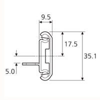 Accuride DZ2002-0026-2 Teleskopschienen 75% Teilauszug, Auszug in beide Richtungen, 9,5x35,1, SL 660,TR 475,5, 27kg, hell verzinkt - 2002 Profil