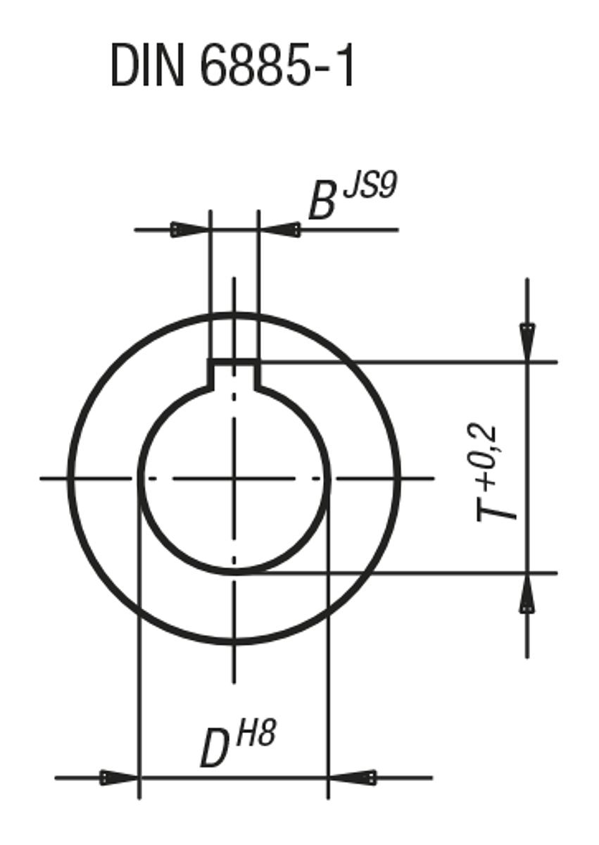 Norelem 23409-16074 WELLENGELENK EINFACH grob 16x25, OHNE NUT - DIN 808 grob Ausfuehrung  Wellengelenke einfach mit Gleitlager  - Massblatt