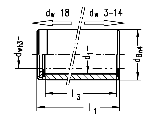 Mahr Motion  5003022 N552 dw = 3; dB = 7; l1 = 12,5; d1 = 5; l3 = 11, Führungsbuchse geschlossen mit Anlaufscheibe, ACHTUNG! NUR IN KOMBINATION MIT MIN. EINEM KUGELKÄFIG N500/N501/N502 LIEFERBAR!! EINZELN KEINE LIEFERMÖGLICHKEIT!! - Mahr N552 Fuehrungsbuchse Mini geschlossen mit Anlaufscheibe