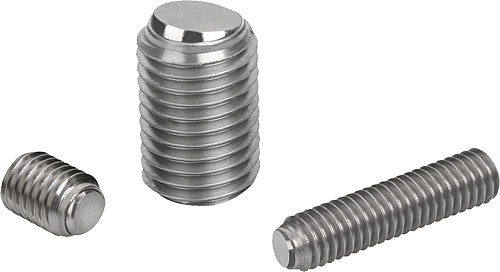Norelem 07111-2046 KUGELDRUCKSCHRAUBE FORM B     EDELSTAHL, OHNE KOPF, D1=M4, L - Norelem 07111 Kugeldruckschrauben ohne Kopf - Edelstahl mit abgeflachter Kugel