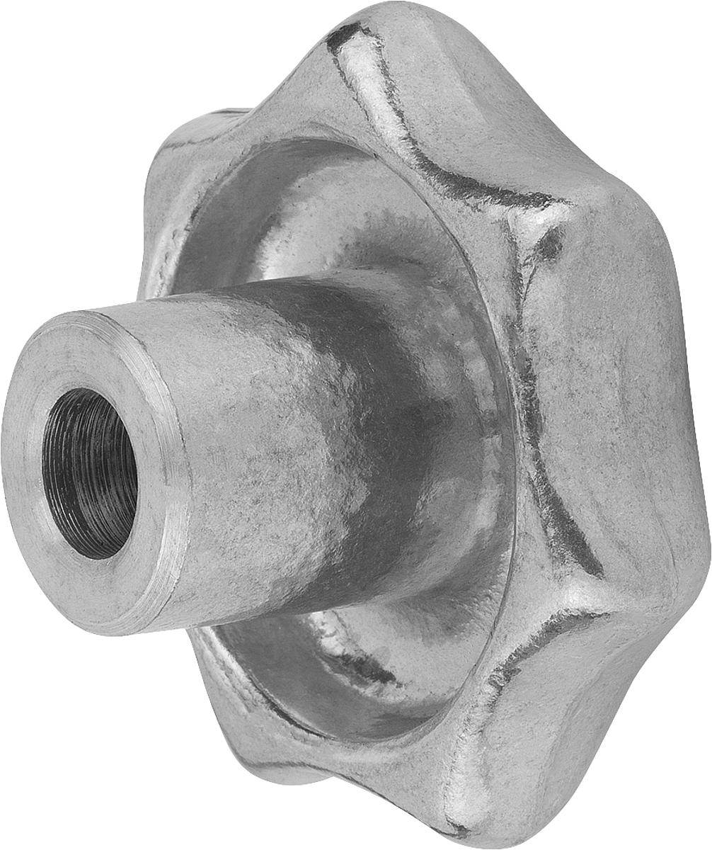 Norelem 06192-28016 STERNGRIFF FORM B, D1=80, D4=16H7, ALU, GEROMMELT - 06192-28016 STERNGRIFF FORM B - D1 80 - D4 16H7 - ALU - GEROMMELT