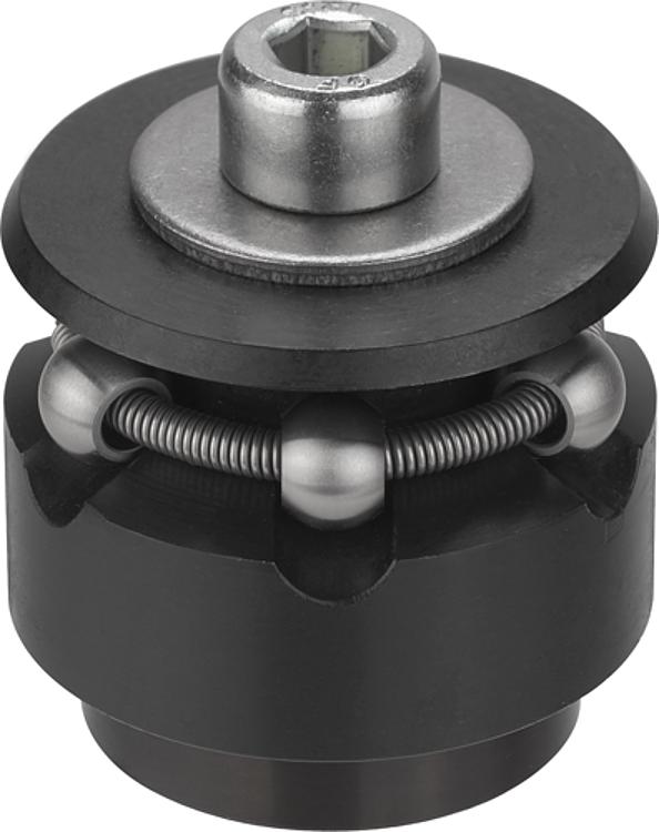 AMF 6383ZEK-22 Zentrierspanner mit Kugel, D min.: 22,5, D max.: 26,5, H: 19,8, P: 4,5 kN - LE 6383ZEK Zentrierspanner mit Kugel -Abbildung