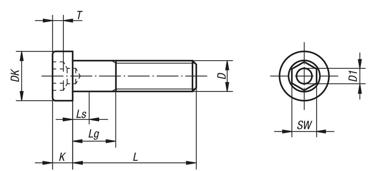 Norelem 07161-04X10 ZYLINDERSCHRAUBE MIT INNENSECHSKANT, NIEDRIGER KOPF, DIN6912 M04X10, STAHL 8.8 BLANK (SCHWARZ) - NLM 07161 Zylinderschrauben mit Innensechskant niedriger Kopf DIN 6912, Stahl, Edelstahl A2/A4-Massb