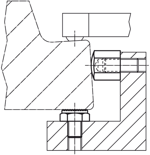 Halder 22690.0323 Bolzen 25 x M 8 mit Innengewinde,   Auflagefläche plan, Tol. l1 = ± 0,01 - Bolzen Bolzen - 15 x M 12 - mit Aussengewinde - Auflageflaeche plan