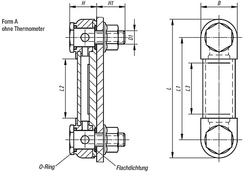 Kipp K0443.1076 ÖLSTANDSANZEIGER, D1=M10, L1=76, FORM A - KIPP K0443-A Oelstandsanzeiger Form A