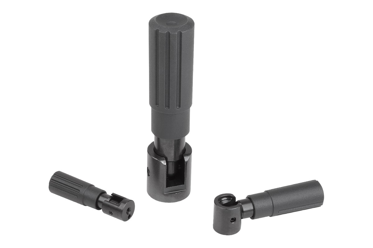 Norelem 06326-01-306 ZYLINDERGRIFF UMLEGBAR, GR.3, INNENGEWINDE M06, L1=59,5, THERMOPLAST, KOMP:STAHL - NLM 06326-01 Zylindergriffe Kunststoff umlegbar-Bild 1