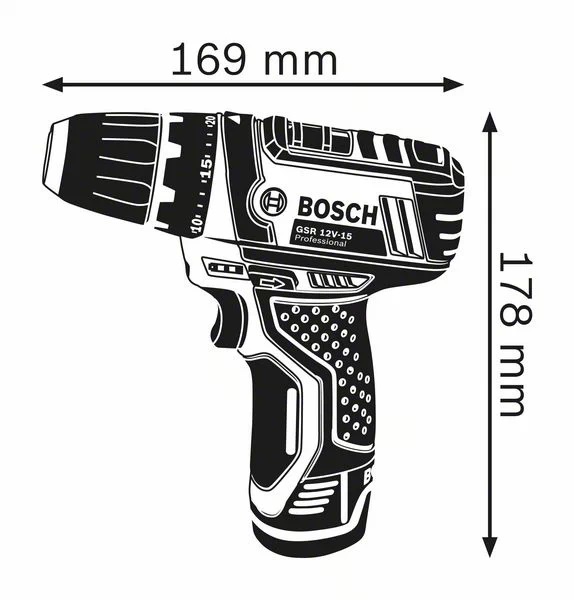 Bosch Rexroth 1600Z0002X Bosch Akku GBA 12 Volt / 2,0 Ah O-B Professional - Ersatzakku Akkupack - GSR 12V-15 Bosch Professional Akku-Bohrschrauber - TZ